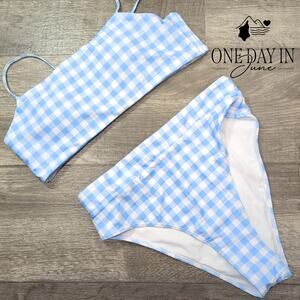 Aleumdr Crop High Waist Bikini Swimsuit Size M